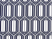 Jersey grafisches Muster, dunkelblau/weiss