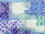 Plissee mit goldfarbigem Glitzer, blau