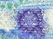 Plissee mit goldfarbigem Glitzer, blau