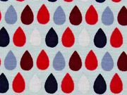 Jersey Tropfen, rot/helles eisblau