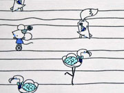 Jersey Flamingos M�use & Streifen, hellt�rkis grau