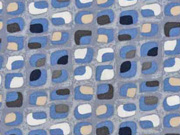 Viskose Quadrate kleingemustert, jeansblau