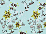 beschichtete Baumwolle Tante Ema Blumen,hellmint