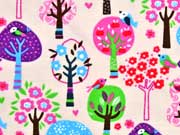 Restst�ck 81cm Bio-Jersey B�umen, hellbeige