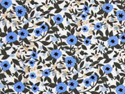 Baumwolle Little Darling Streubl�mchen, taupe blau wei�