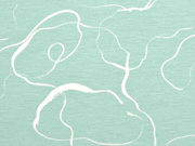 Viskosejersey Abstract, ecru/mint