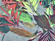 Viskose exotische Blumen, braun/gr�n