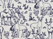 RESTST�CK 63 cm Bio-Jersey Hirsche & Friends, grau grauweiss