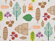 Jersey Blumen und B�ume, beige