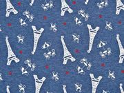 Jersey little Paris Glitzer, jeansblau