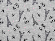 Jersey little Paris Glitzer, hellgrau