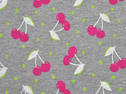 RESTST�CK 22 cm Jersey Kirschen Glitzer, hellgrau