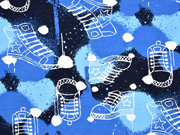 angerauter Sweat Sneaker, dunkelblau