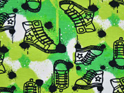 angerauter Sweat Turnschuhe Sneaker, gr�n