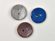 Kokosknopf rund 35mm Holzknopf glasiert, blau