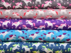 Bio-Jacquard Hamburger Liebe Einh�rner, jeansblau