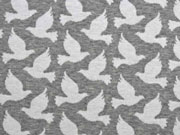 Bio-Jacquard Hamburger Liebe Tauben, wei� mittelgrau