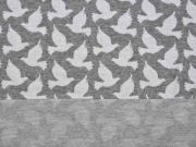 Bio-Jacquard Hamburger Liebe Tauben, wei� mittelgrau