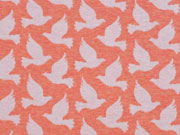 Bio-Jacquard Hamburger Liebe Tauben, wei� apricot