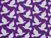 Bio-Jacquard Hamburger Liebe Tauben, wei� lila