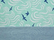 Bio-Jacquard Hamburger Liebe V�gel im Wind, mint