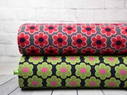 RESTST�CK 66 cm Bio-Jacquard Hamburger Liebe Blumen, gr�n navy