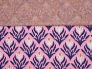 Bio-Jacquard Hamburger Liebe florales Muster, rosa