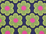 RESTST�CK 66 cm Bio-Jacquard Hamburger Liebe Blumen, gr�n navy