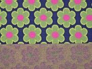 RESTST�CK 66 cm Bio-Jacquard Hamburger Liebe Blumen, gr�n navy