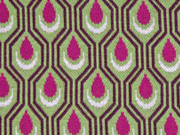 Bio-Jacquard Hamburger Liebe Tropfenmuster, beere kiwi