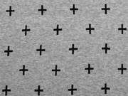 Bio-Jacquard Hamburger Liebe Kreuze, schwarz auf grau