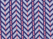 Bio-Jacquard Hamburger Liebe Zickzack, dunkelblau