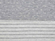 Doubleface Bio-Jacquard Hamburger Liebe Punkte Streifen, grau