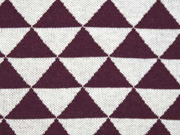 Bio-Jacquad Hamburger Liebe Dreiecke, bordeaux ecrue