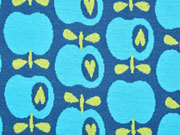 Bio-Jacquard Hamburger Liebe �pfel, t�rkis jeansblau