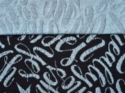 RESTST�CK 40cm HH Liebe Hipster Square Oh Yes!, rauchblau/schwarz