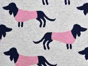 RESTST�CK 28 CM Bio-Jacquard Hamburger Liebe Hunde, rosa grau