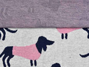 RESTST�CK 28 CM Bio-Jacquard Hamburger Liebe Hunde, rosa grau