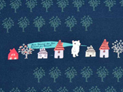 Baumwollstoff (Bio) B�ume H�user B�ren C.Pauli, dunkelblau