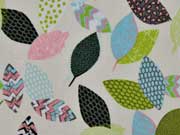 Baumwollstoff (Bio) Popelin Bl�tter C.Pauli, cremewei�