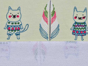 Bio-French Terry Katzen & Blumen, helles lindgr�n