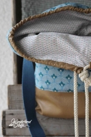 Dekostoff F�cherblumen, jeansblau
