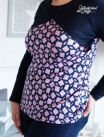 Viskosejersey Rauten grafisches Muster, rosa