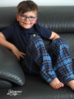 Flanell Schottenkaro, navy hellblau