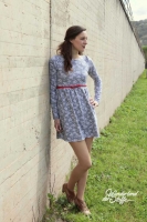 Modal French Terry Sweat Blumen Zweige, grau