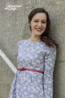 Modal French Terry Sweat Blumen Zweige, grau