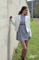 Modal French Terry Sweat Blumen Zweige, grau