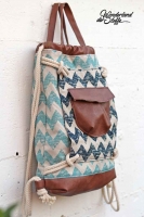 Leinenlook Dekostoff Zick Zack, dunkelmint