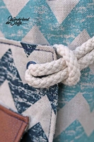 Leinenlook Dekostoff Zick Zack, dunkelmint