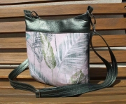 Half Panama tropische Bl�tter, gr�n beige